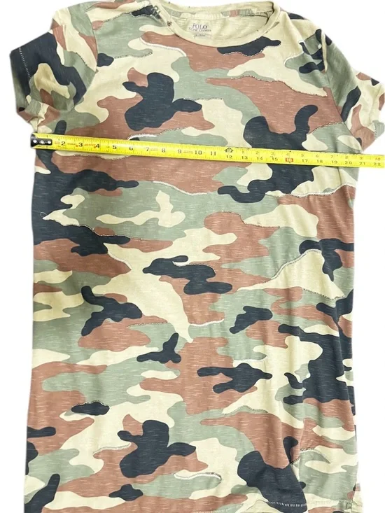 POLO RALPH LAUREN Camo Short Sleeve Tee Dress - Green & Brown Camouflage size L - Picture 10 of 10